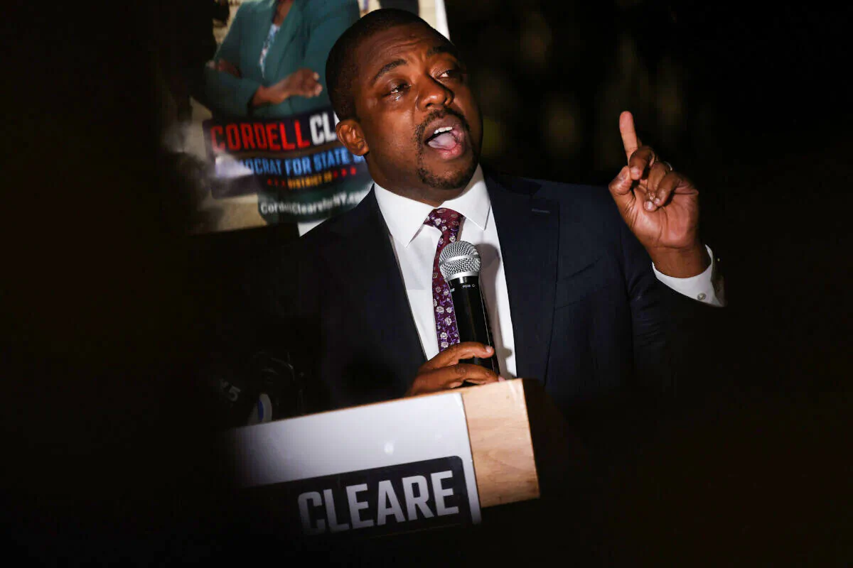 Lt. Gov. Brian Benjamin speaks during a rally in New York City on Nov. 1, 2021. (Michael M. Santiago/Getty Images)