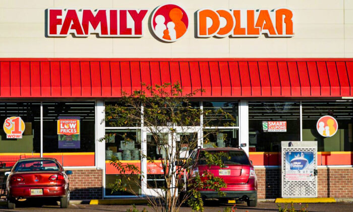 The Family Dollar logo is centered above one of its variety stores in Canton, Miss., on Nov. 12, 2020. (Rogelio V. Solis/AP Photo)