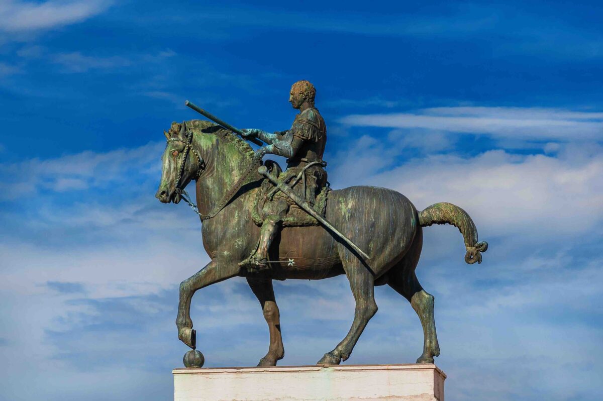 Gattamelata bronze equestrian statue, in the historic center of Padua, erected by the famous renaissance artist Donatello in 1453. (Cris Foto/Shutterstock)
