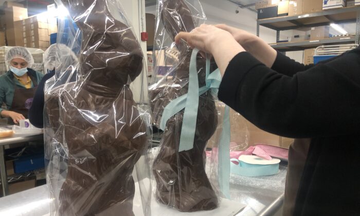 Chocolate Easter Bunny at the Li-Lac Chocolate Factory in Brooklyn, NY.

(Photo by The Epoch Times)