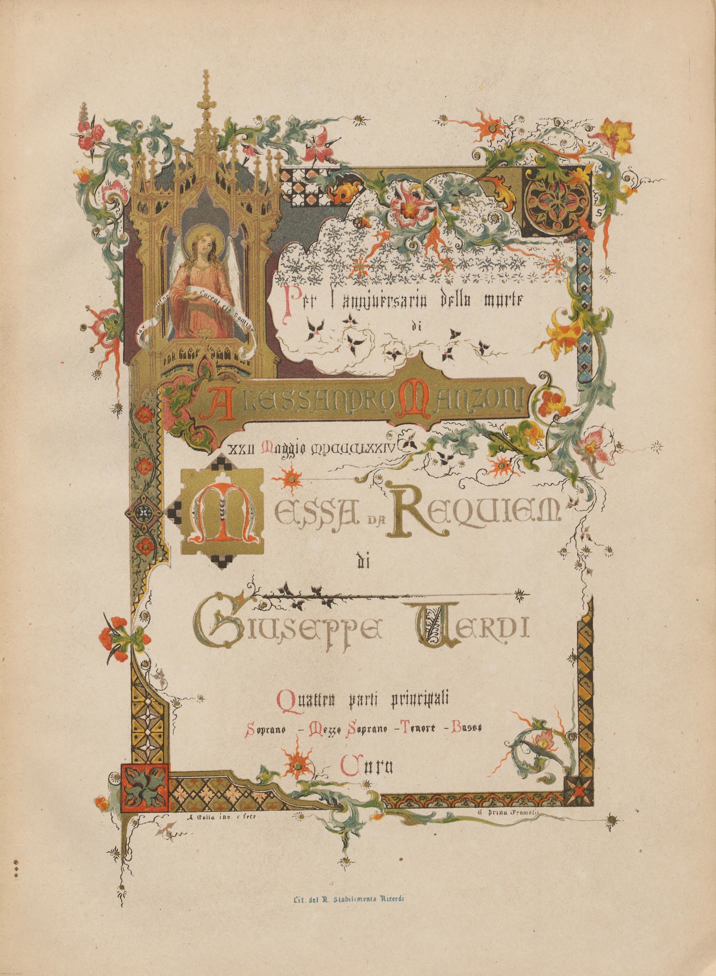 Messa da Requiem - vocal score from Giuseppe Verdi, 1874. Harvard University Library (public domain).