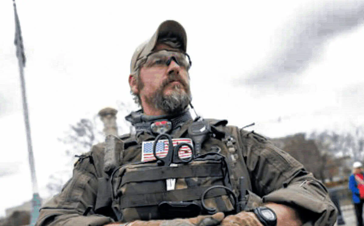 Jeremy Brown dressed in tactical gear at the U.S. Capitol on Jan. 6, 2021. Brown provided security at the Stop the Steal Rally. (JeremyBrownDefense.com)