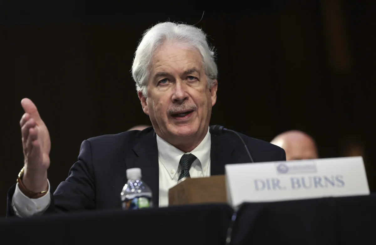 Central Intelligence Agency (CIA) Director William Burns testifies before the Senate Intelligence Committee on March 10, 2022 in Washington. (Photo by Kevin Dietsch/Getty Images)