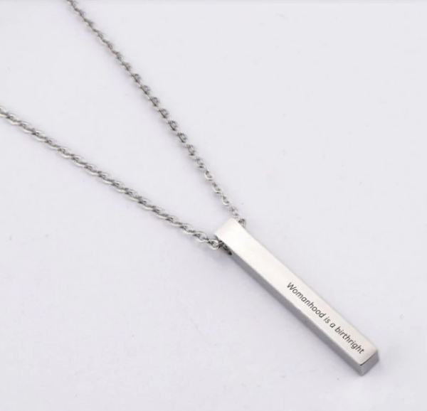 The Womanhood Necklace, created by Egard Watch CEO Ilan Srulovicz in support of women's rights.