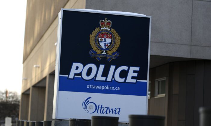 The Ottawa Police station on Elgin Street is seen in Ottawa, on Feb. 1, 2021. (The Canadian Press/Justin Tang)