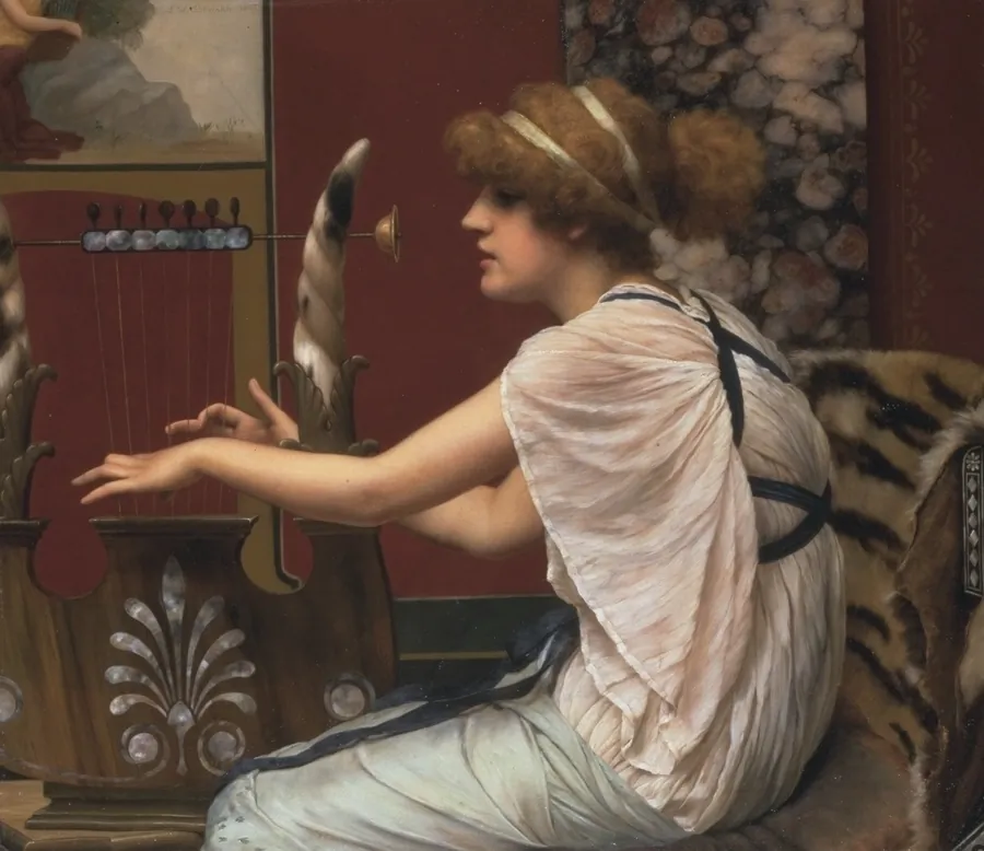 "The Muse Erato at her Lyre," 1895, by John William Godward. (Public domain)
