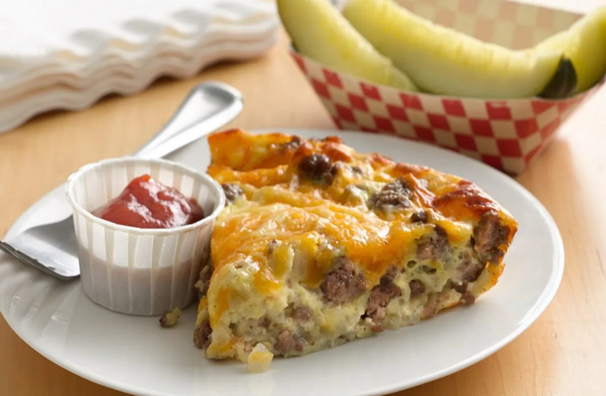 Impossibly easy cheeseburger pie. (Photo courtesy of Betty Crocker)