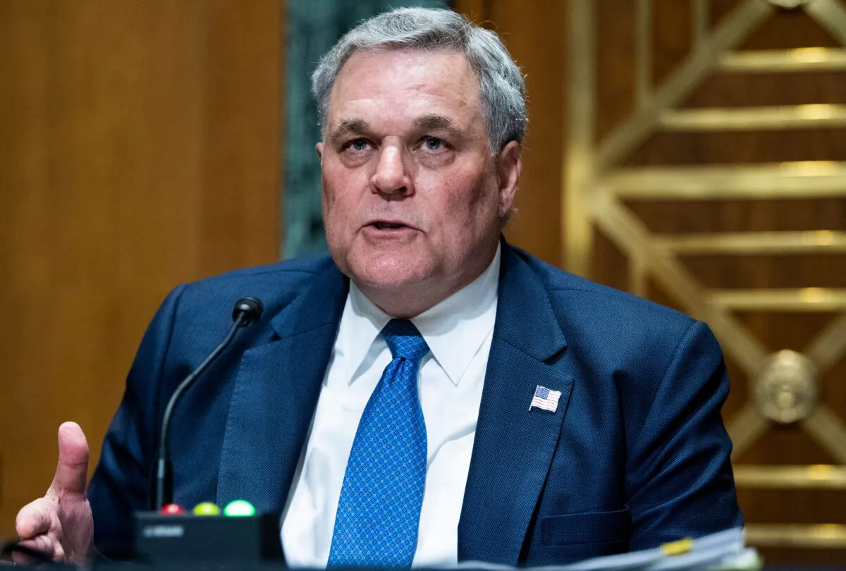 Charles P. Rettig, commissioner of the Internal Revenue Service, testifies during a Senate Finance Committee hearing on the IRS budget request on Capitol Hill in Wash., on June 8, 2021. (Tom Williams/POOL/AFP via Getty Images)