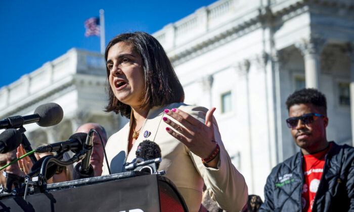 Rep. Nicole Malliotakis (R-N.Y.) speaks during a press conference in front of the U.S. Capitol on Nov. 1, 2021. (Pete Marovich/Getty Images)