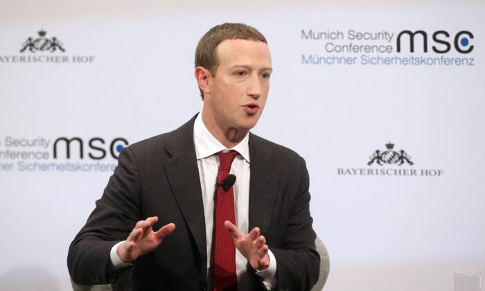 Meta founder and CEO Mark Zuckerberg speaks during a panel talk at the 2020 Munich Security Conference in Munich, Germany, on Feb. 15, 2020. (Johannes Simon/Getty Images)