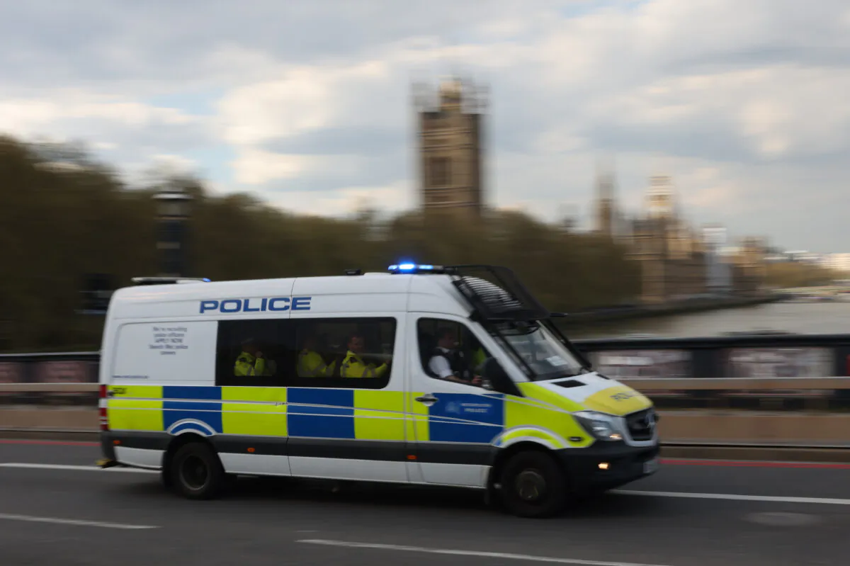 Metropolitan Police vehicle in London, on April 15, 2022. (Hollie Adams/Getty Images)