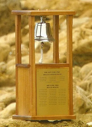 The Ripcurl classic trophy is displayed during round one of the Rip Curl Pro at Bells Beach in Torquay, Australia on April 9, 2004. (Photo by Sean Garnsworthy/Getty images)