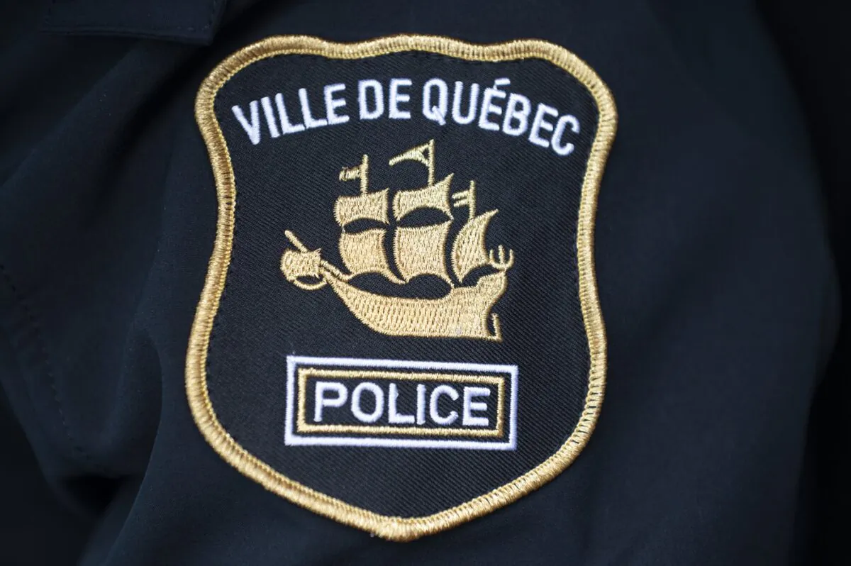 A Quebec City police badge is seen in Quebec City, on Dec. 3, 2021. (The Canadian Press/Jacques Boissinot)
