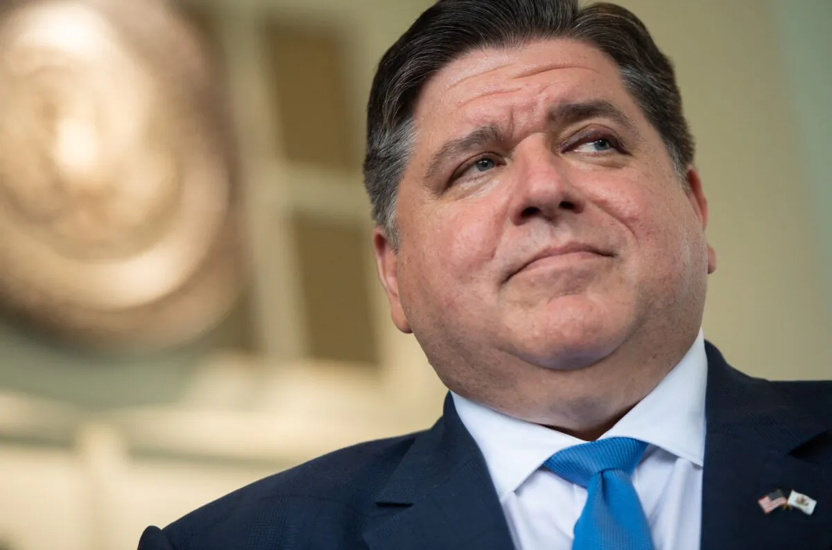 Illinois Gov. J.B. Pritzker in Washington in a July 14, 2021, file photograph. (Saul Loeb/AFP via Getty Images)