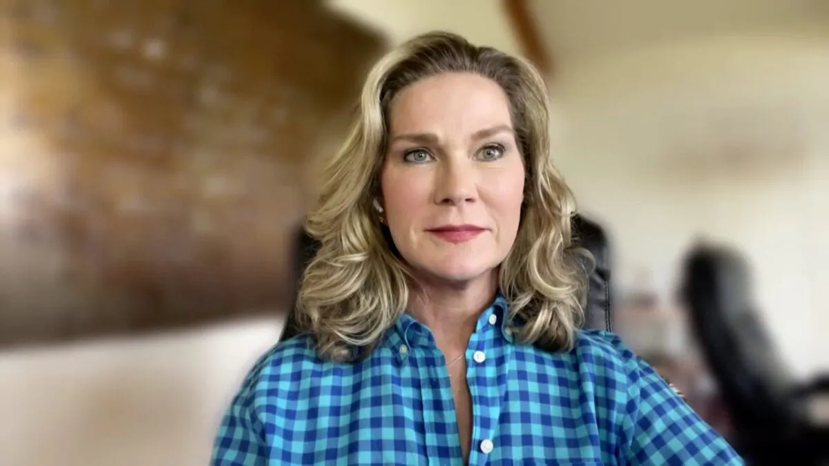 True The Vote founder Catherine Engelbrecht in an interview with Facts Matter, in April 2022. (The Epoch Times)