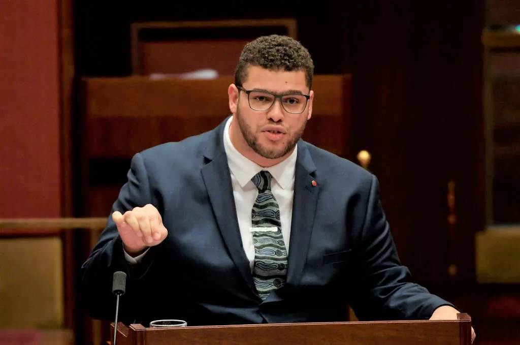 Western Australian Greens Senator Jordan Steele-John in the Senate at Parliament House in Canberra, Australia on July 4, 2019. (Tracey Nearmy/Getty Images)