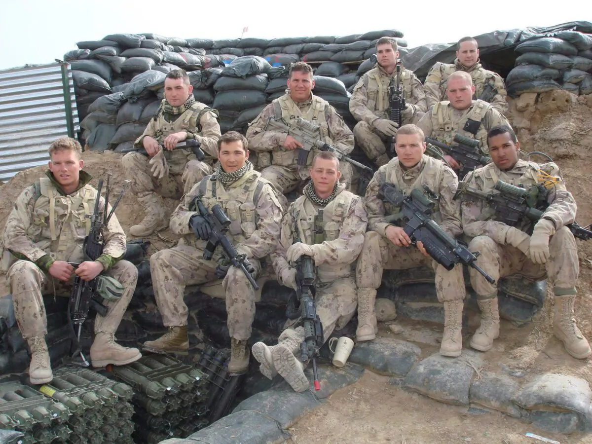Lionel Desmond (front row, R) was part of the 2nd battalion, of the Royal Canadian Regiment, based at CFB Gagetown and shown in this 2007 handout photo taken in Panjwai district in between patrol base Wilson and Masum Ghar in Afghanistan. (The Canadian Press/HO-Facebook-Trev Bungay) 