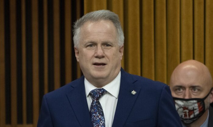 Conservative MP Marc Dalton speaks as a candidate for Speaker of the House of Commons as parliamentarians elect a new speaker during the first session of parliament, November 22, 2021 in Ottawa. (The Canadian Press/Adrian Wyld)