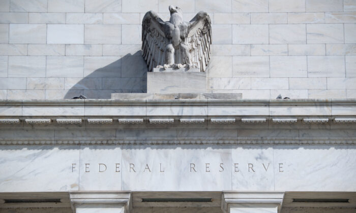 The Marriner S. Eccles Federal Reserve Board building in Washington on March 16, 2022. (Saul Loeb/AFP via Getty Images)