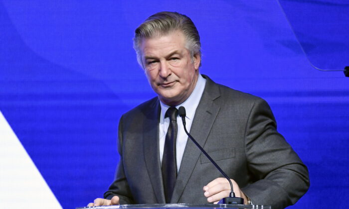 Alec Baldwin performs emcees the Robert F. Kennedy Human Rights Ripple of Hope Award Gala at New York Hilton Midtown in New York on Dec. 9, 2021. (Evan Agostini/Invision/AP)