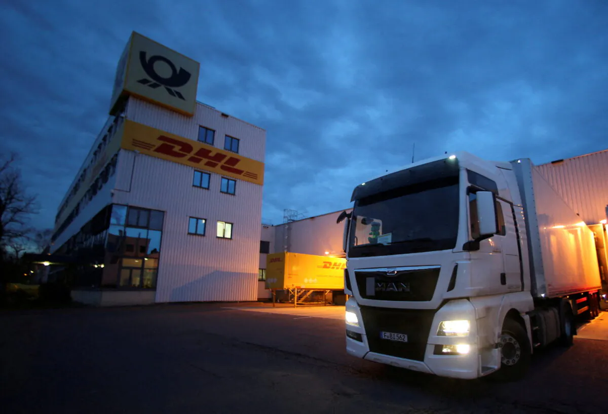 A distribution centre of German postal and logistics group Deutsche Post DHL in Rodgau near Frankfurt, Germany, on Dec. 19, 2019. (Ralph Orlowski/Reuters)
