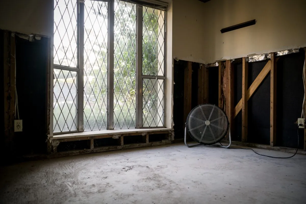After water damage, drywall and flooring may need to be ripped out and the area thoroughly dried. (Cire notrevo/Shutterstock)