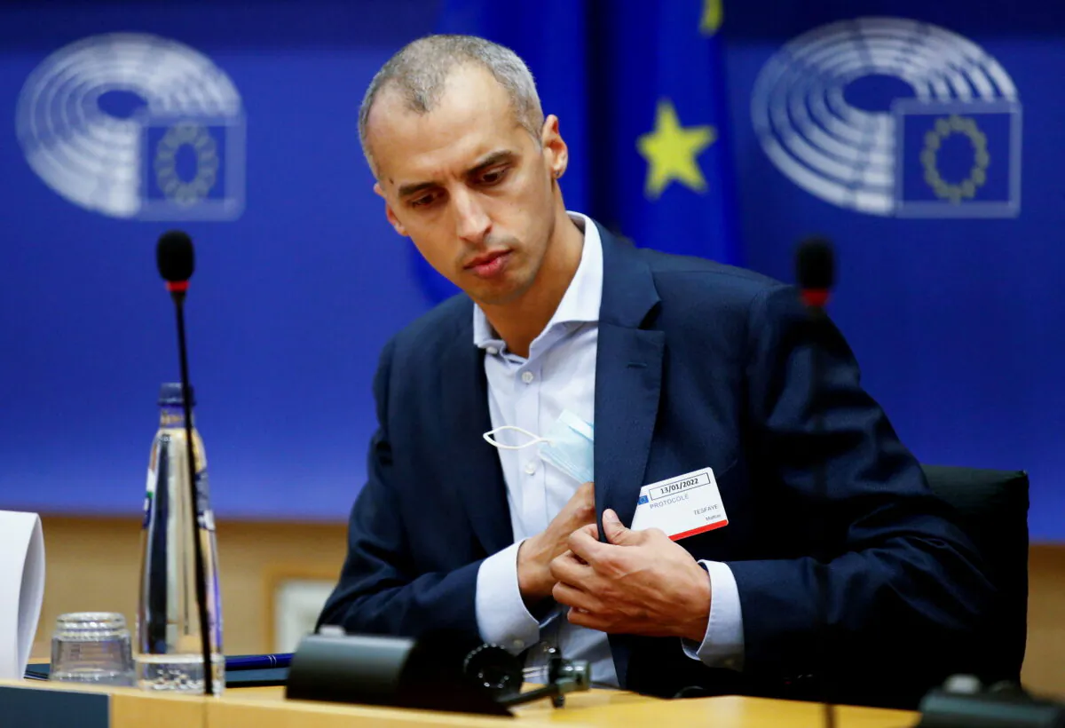 Danish Minister for Immigration and Integration Mattias Tesfaye attends a meeting at the EU Parliament Committee on Civil Liberties, Justice and Home Affairs (LIBE) in Brussels, on Jan. 13, 2022. (Johanna Geron/Reuters)