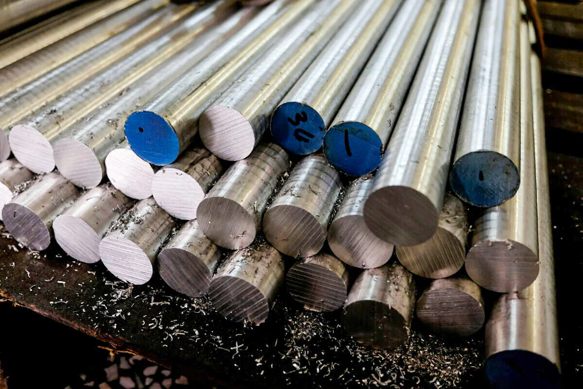 Aluminium bar stock inside a factory in Dongguan, China, on April 10, 2018. (Bobby Yip/Reuters)