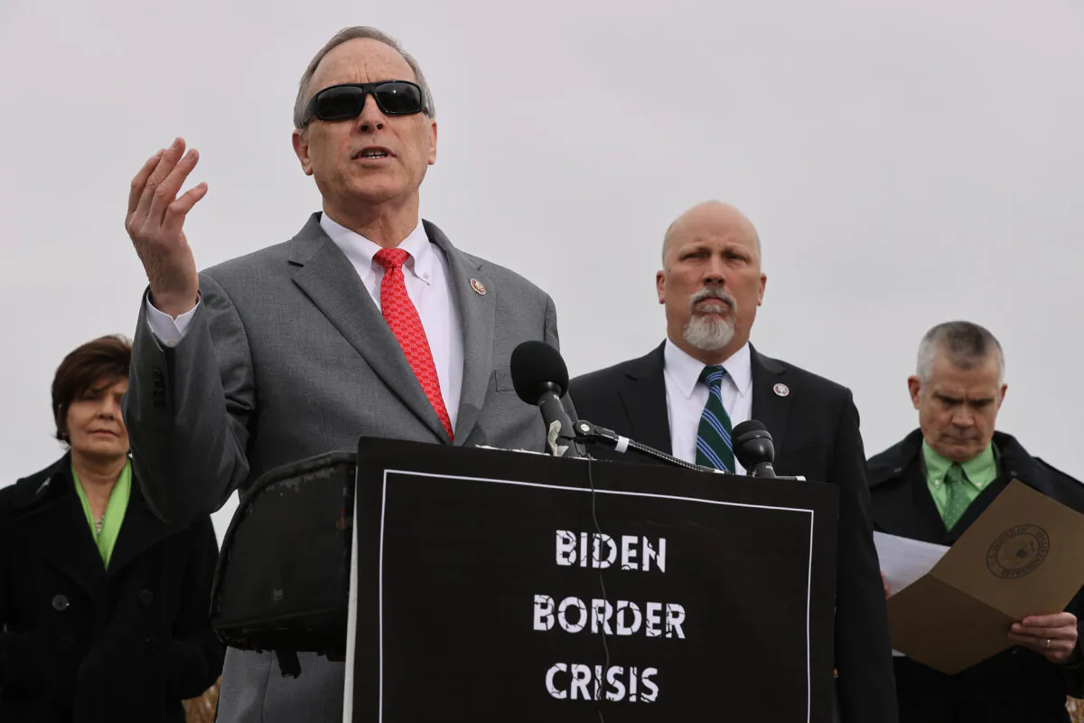 Rep. Andy Biggs (R-Ariz.) speaks during the Rally To Protect Our Elections conference in Phoenix, Arizona on July 24, 2021. (Brandon Bell/Getty Images)