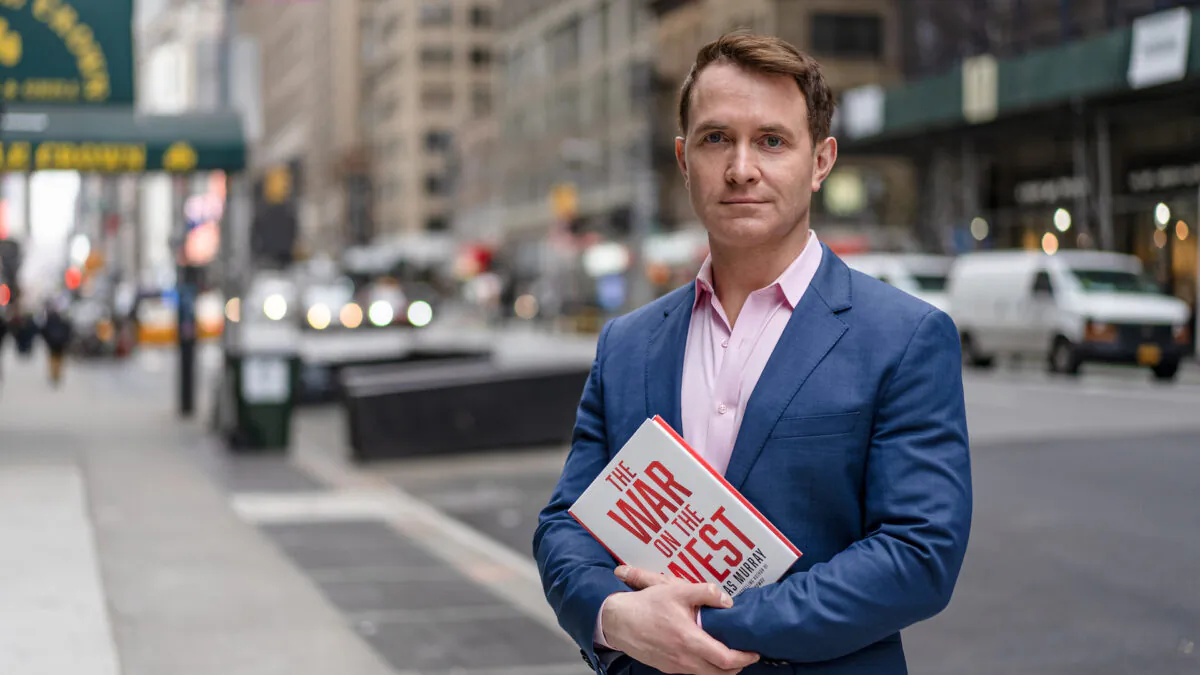 Douglas Murray, author of "The War on the West," in New York on April 18, 2022. (Jack Wang/The Epoch Times)