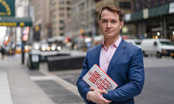 Douglas Murray, author of "The War on the West," in New York on April 18, 2022. (Jack Wang/The Epoch Times)