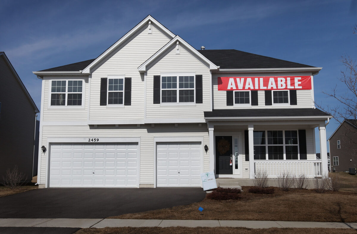 A spec home is offered for sale in a housing development in Wauconda, Illinois on March 16, 2011. (Scott Olson/Getty Images)