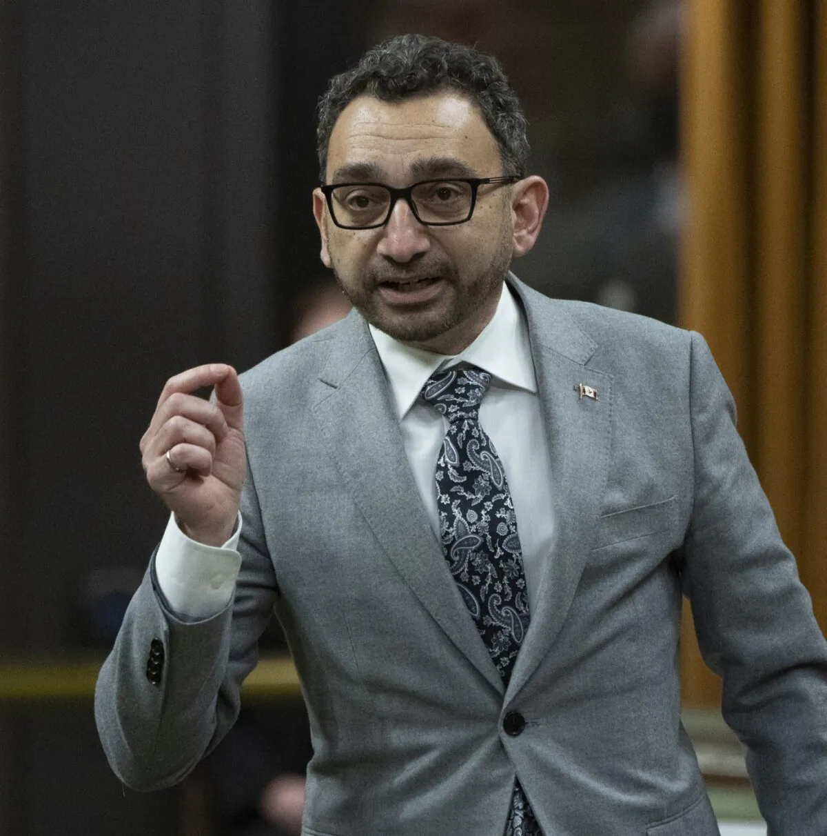 Transport Minister Omar Alghabra rises during Question Period in Ottawa on Feb. 14, 2022. (Adrian Wyld/The Canadian Press)