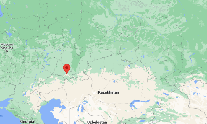 A map show the location of Orenburg region in Russia, on April 23, 2022. (Google Maps)