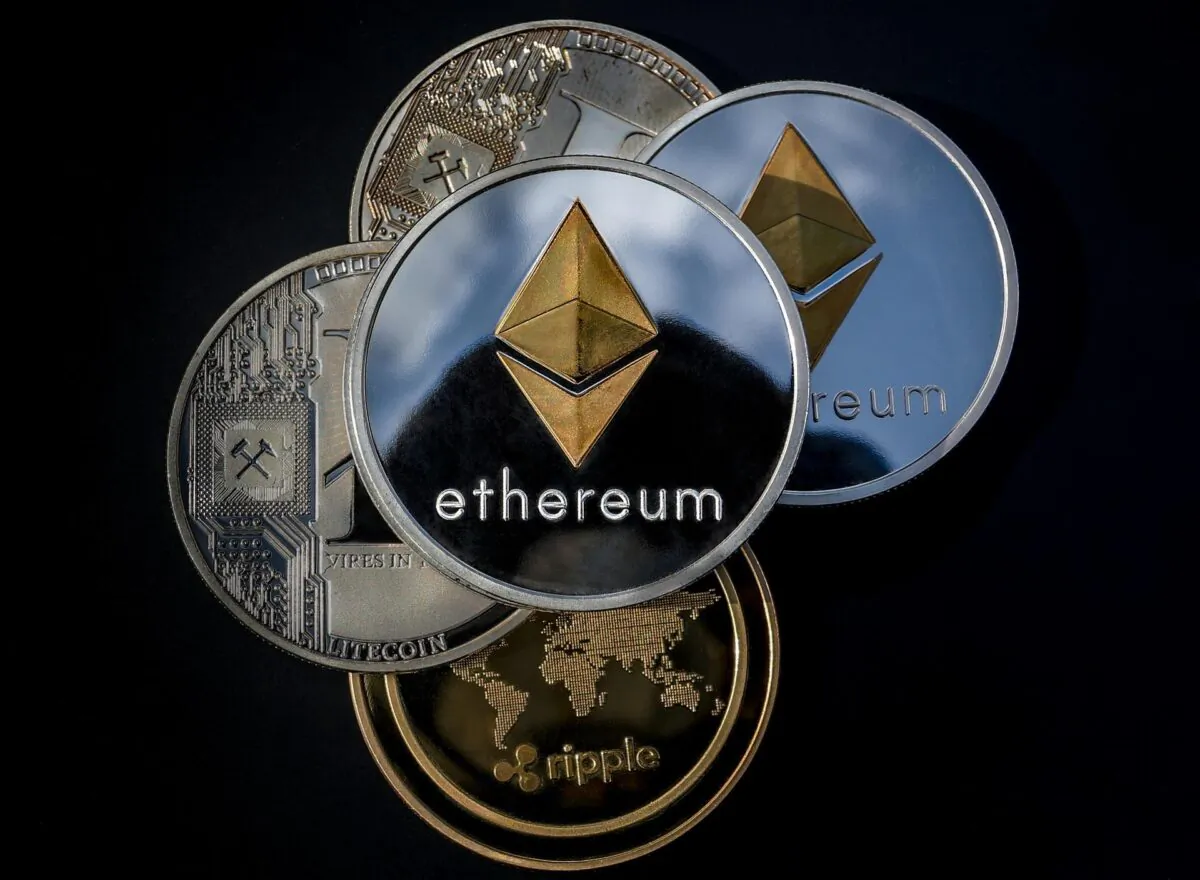 A representation of the virtual cryptocurrency Ethereum is seen among representations of other cryptocurrencies in this picture illustration. (WorldSpectrum/Pixabay)