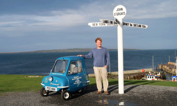 Man With Passion for Old, Unusual Cars Drives World's Smallest Car and Raises Funds for Charity