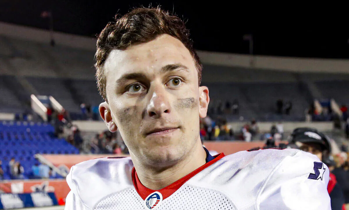 Johnny Manziel #2 of the Memphis Express looks on after the game against the Birmingham Iron at Liberty Bowl Memorial Stadium, in Memphis, on March 24, 2019. (Joe Robbins/AAF/Getty Images)