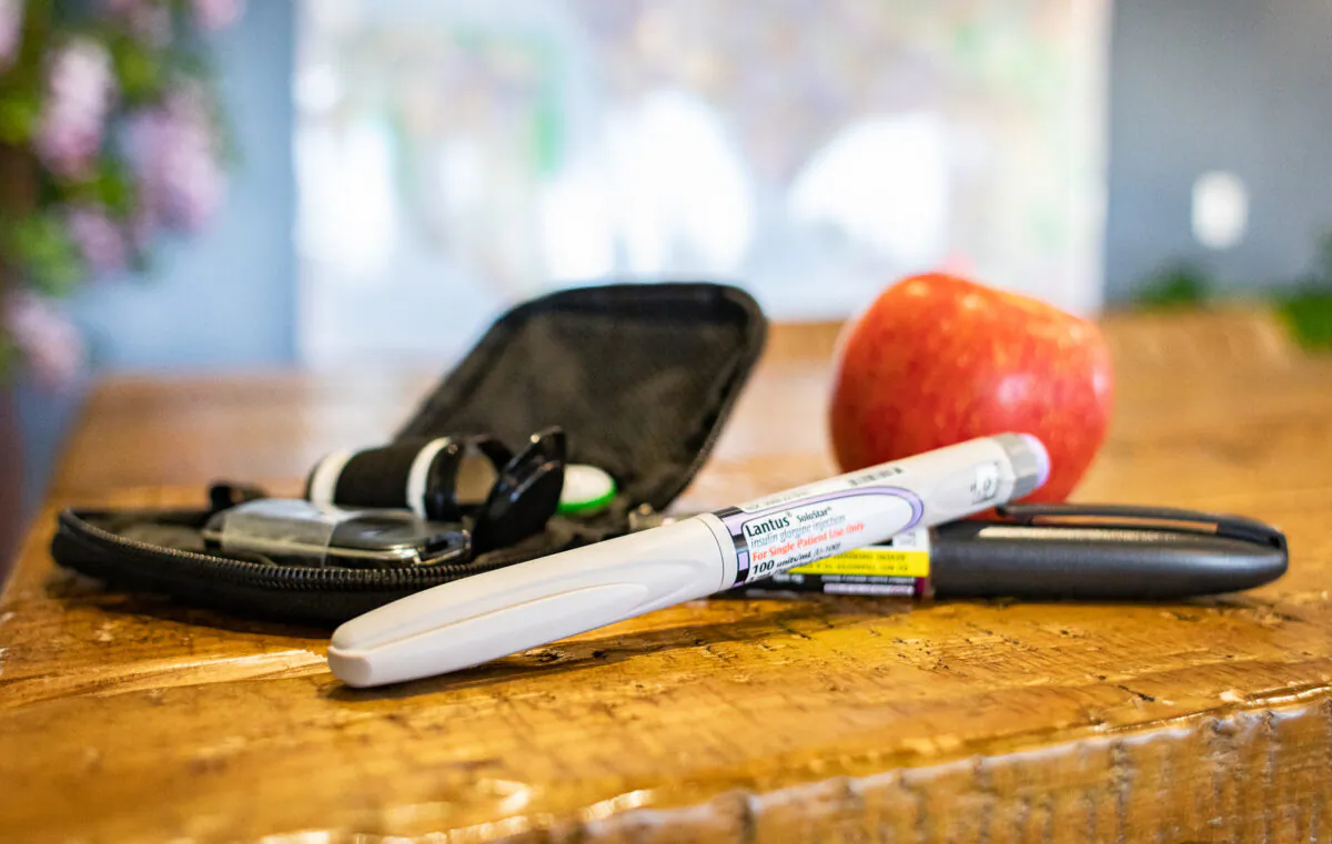 In this file photo, insulin injections and other diabetic medical supplies are pictured in Irvine, Calif., on March 24, 2022. (John Fredricks/The Epoch Times)