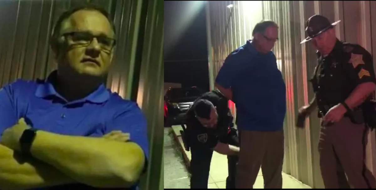 Goshen Local Schools board president John Gray resigned after his arrest in Indiana on April 23, 2022. (YouTube/Predator Catchers Indianapolis)