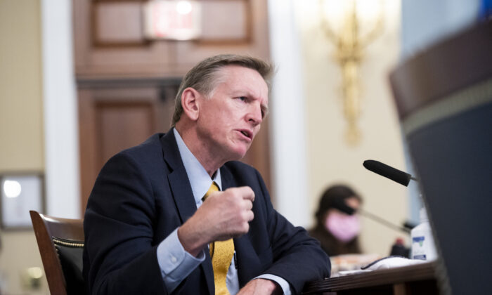 Rep. Paul Gosar (R-Ariz.) during a House Natural Resources Committee hearing in Washington on July 28, 2020. (Bill Clark-Pool/Getty Images)