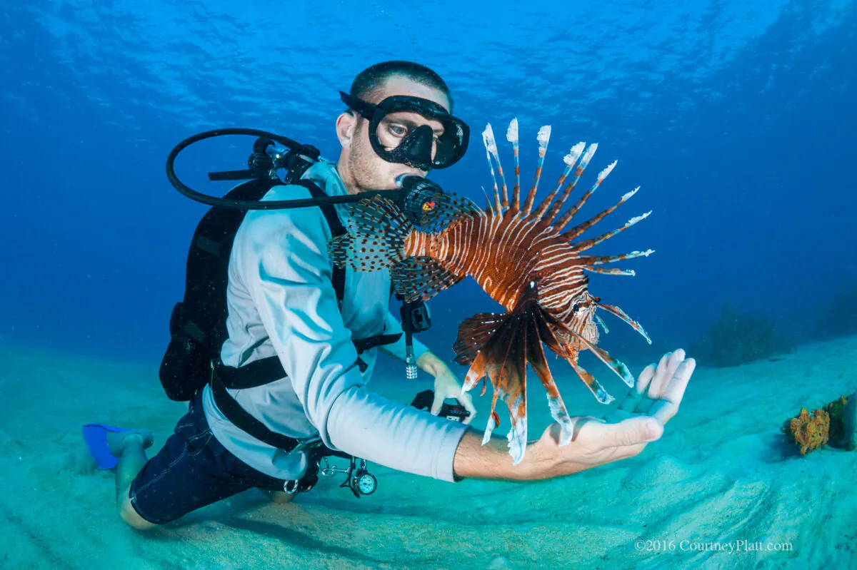 Alex Fogg, marine biologist and local "lionfish guy," is working with the tourism bureau to fight invasive lionfish in the Gulf of Mexico. (Courtney Platt)