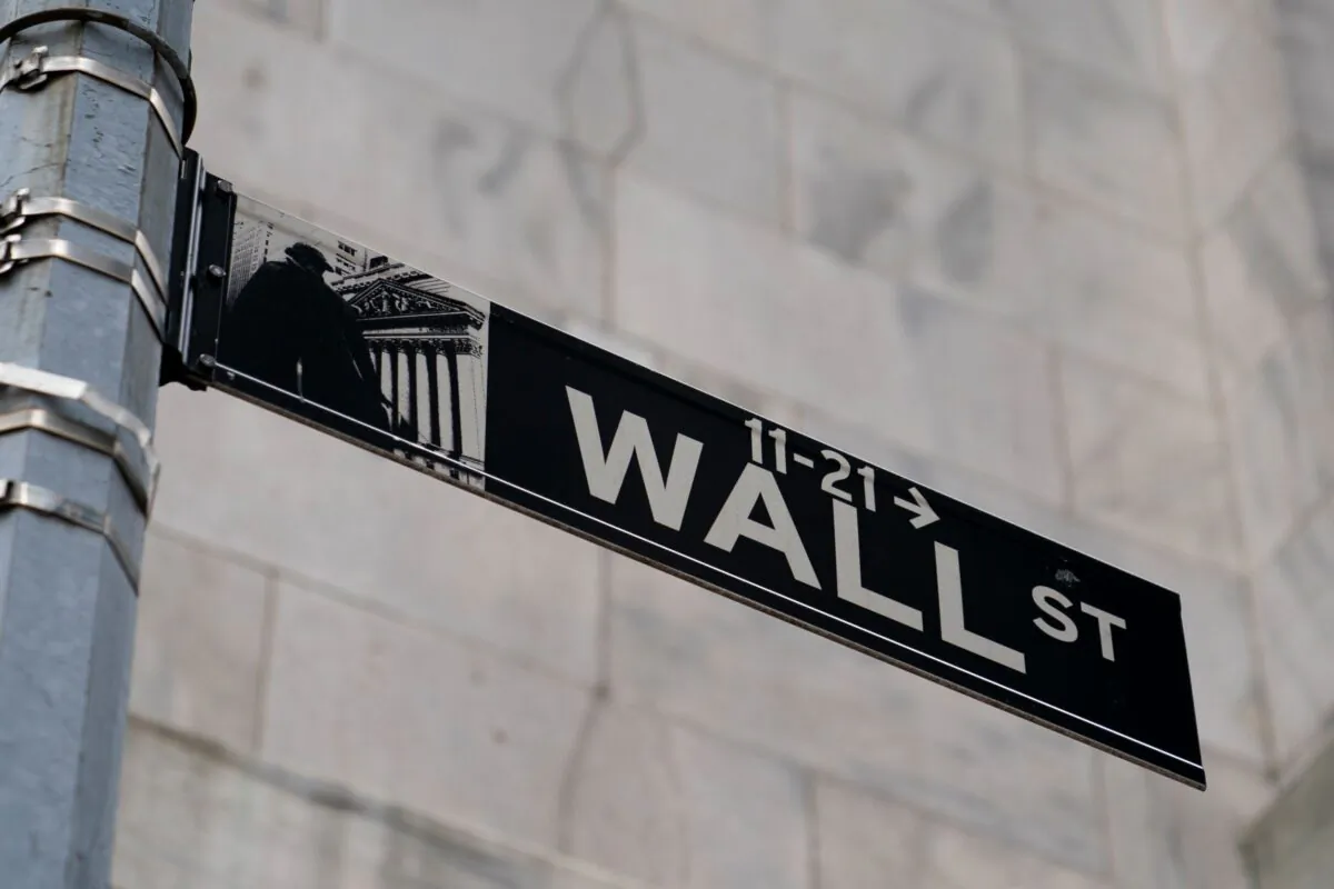 A Wall Street sign is shown in the Financial District in the Manhattan borough of New York on Oct. 13, 2021.
 (John Minchillo/AP Photo/ File)