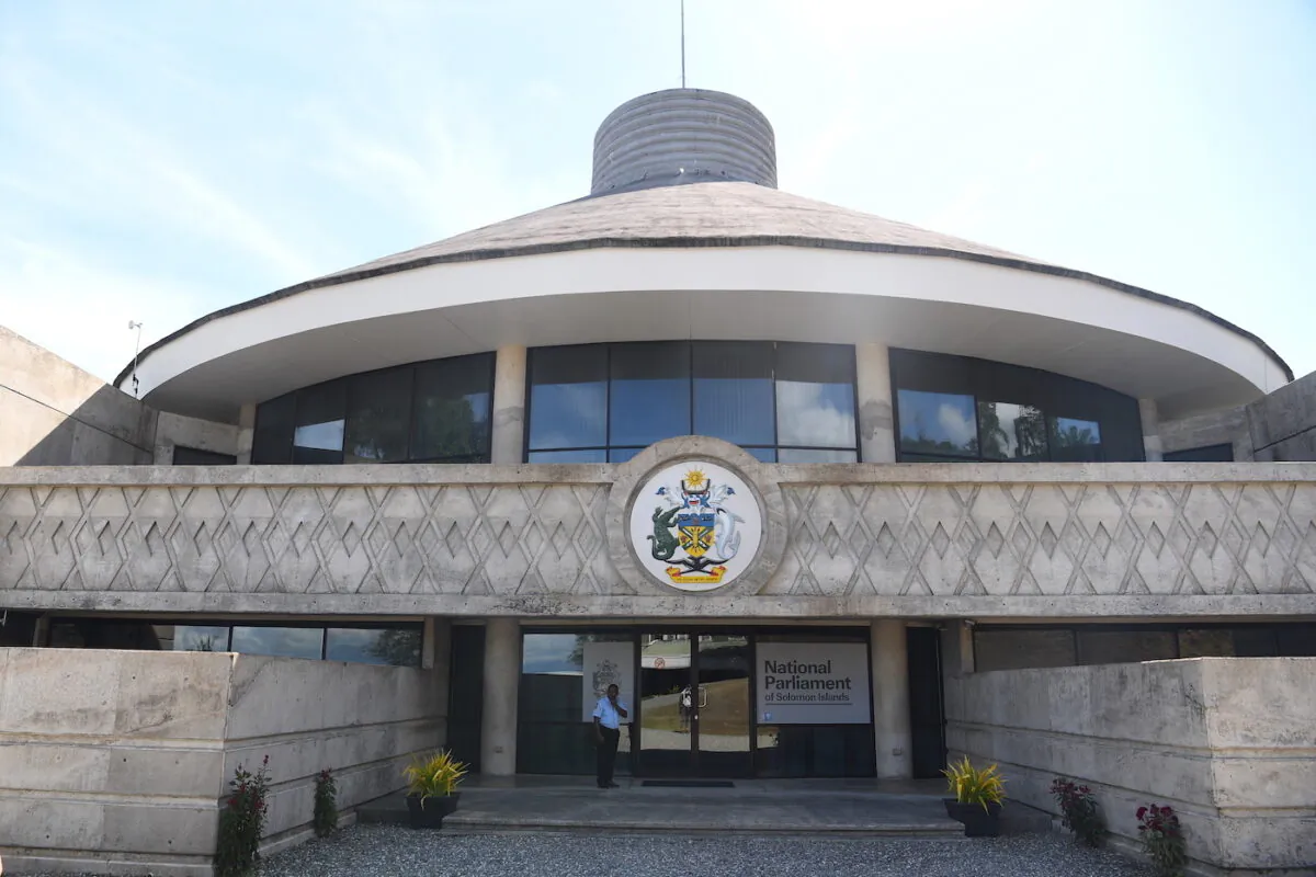 The Solomon Islands Parliament House in Honiara, Guadalcanal Island on Nov. 25, 2019. (Victoria Jones/Getty Images)