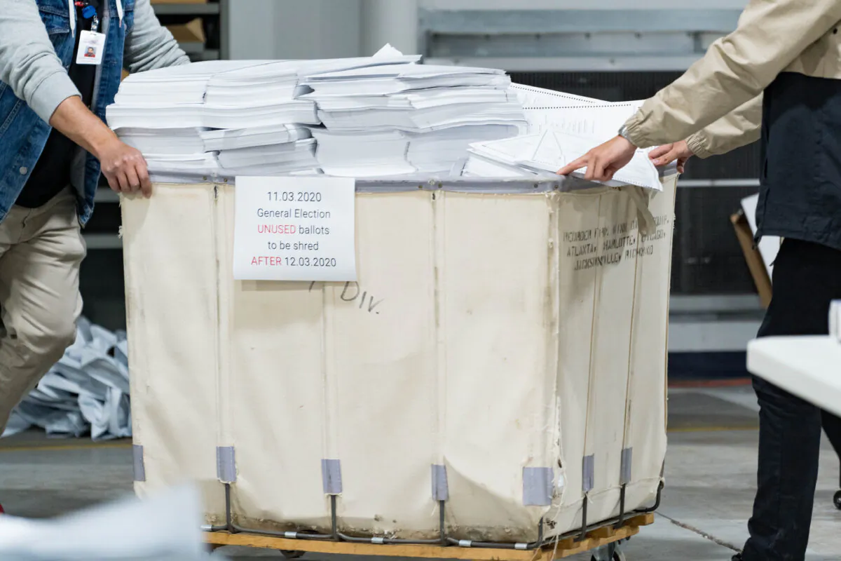 Gwinnett County workers begin their recount of the ballots in Lawrenceville, Ga., on Nov. 13, 2020. (Megan Varner/Getty Images)