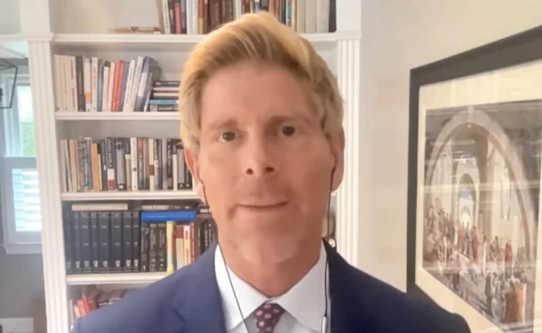 Jay Richards, director of The Heritage Foundation’s DeVos Center for Life, Religion, and Family, in an interview for NTD's "Capitol Report" program on April 26, 2022. (Screenshot/NTD)