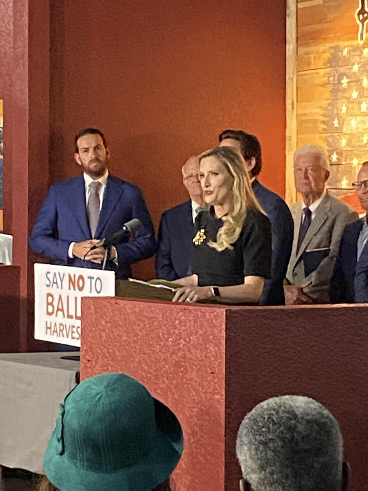 Florida Secretary of State Laurel Lee delivers comments during a press conference with Florida Governor Ron DeSantis in Spring Hill, Florida on April 25, 2022. 