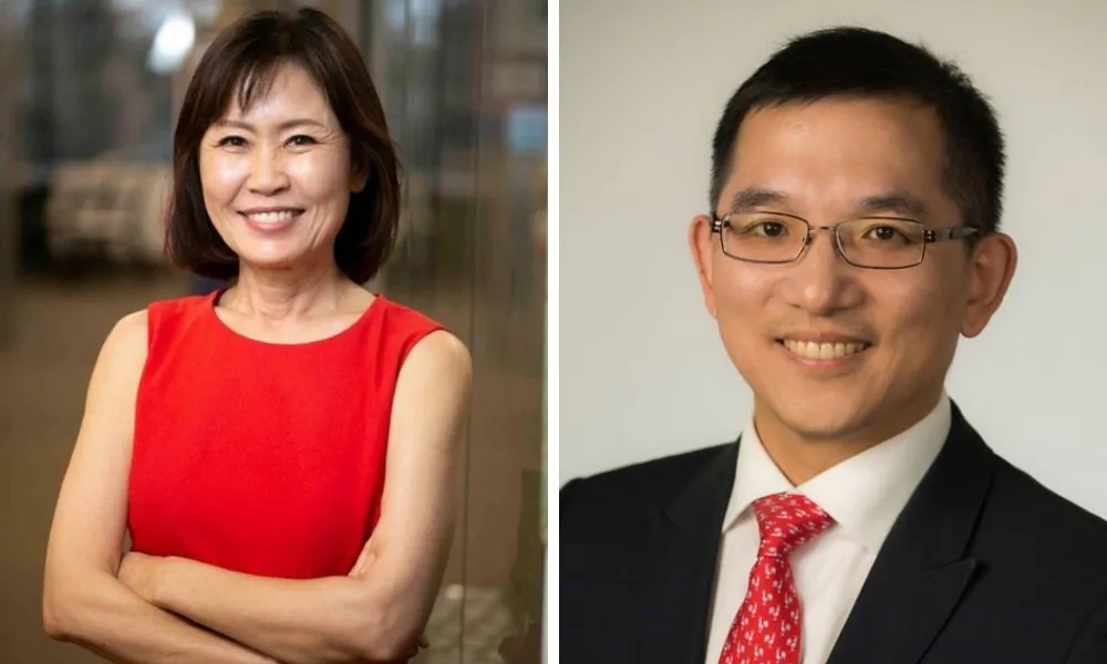 Michelle Steel and Jay Chen. (Left Photo: Courtesy of Michelle Steel) (Right Photo: Courtesy of Mt. San Antonio College Board)