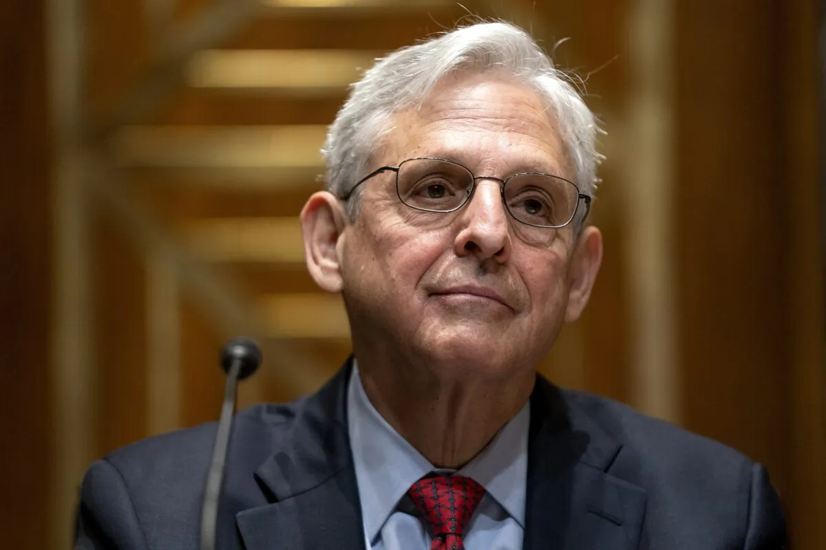 Attorney General Merrick Garland testifies during a Senate Appropriations Subcommittee on Commerce, Justice, Science, and Related Agencies hearing in Washington on April 26, 2022. (Greg Nash/Pool/Getty Images)