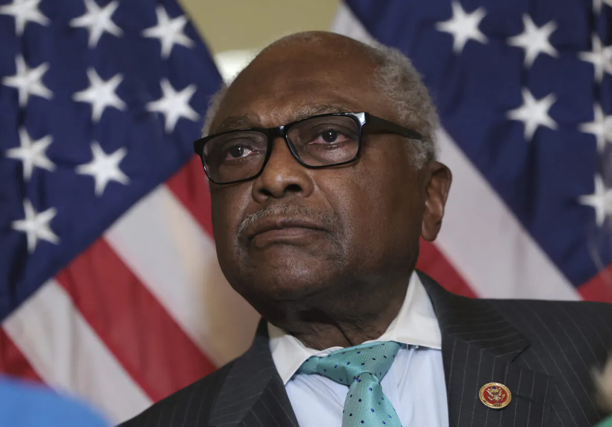 House Majority Whip Jim Clyburn (D-S.C.) takes part in a ceremony in Washington on March 17, 2022. (Kevin Dietsch/Getty Images)