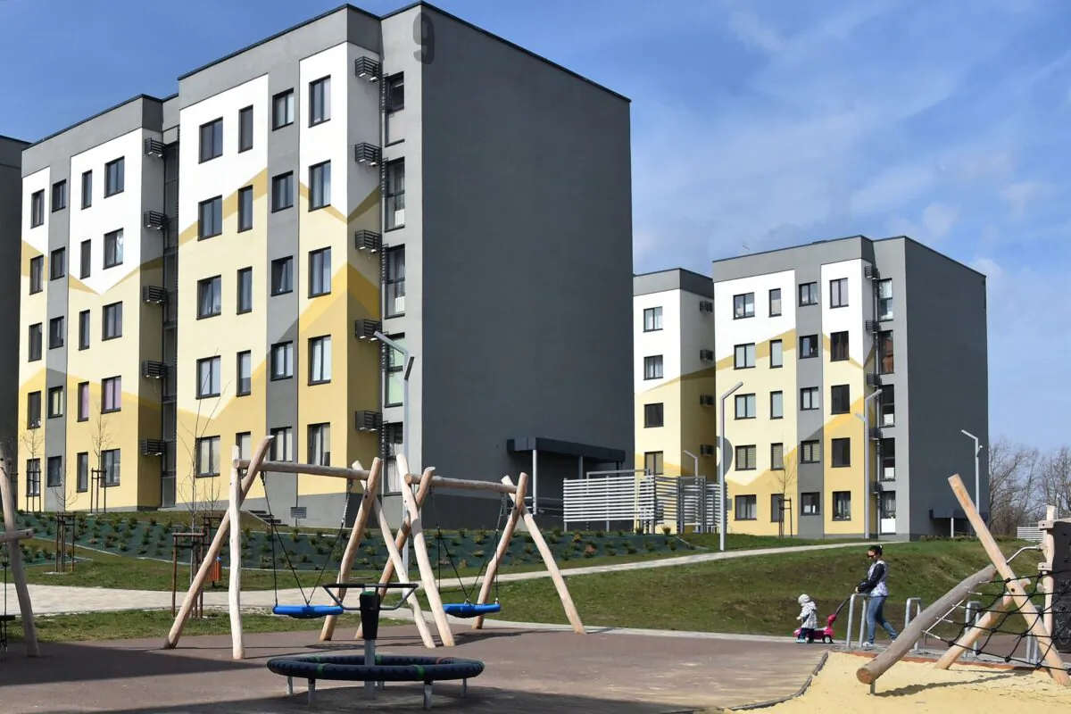 A newly built suburb in the Russian city of Belgorod, some 700 km south of Moscow, on April 11, 2019. (Vasily Maximov/AFP via Getty Images)